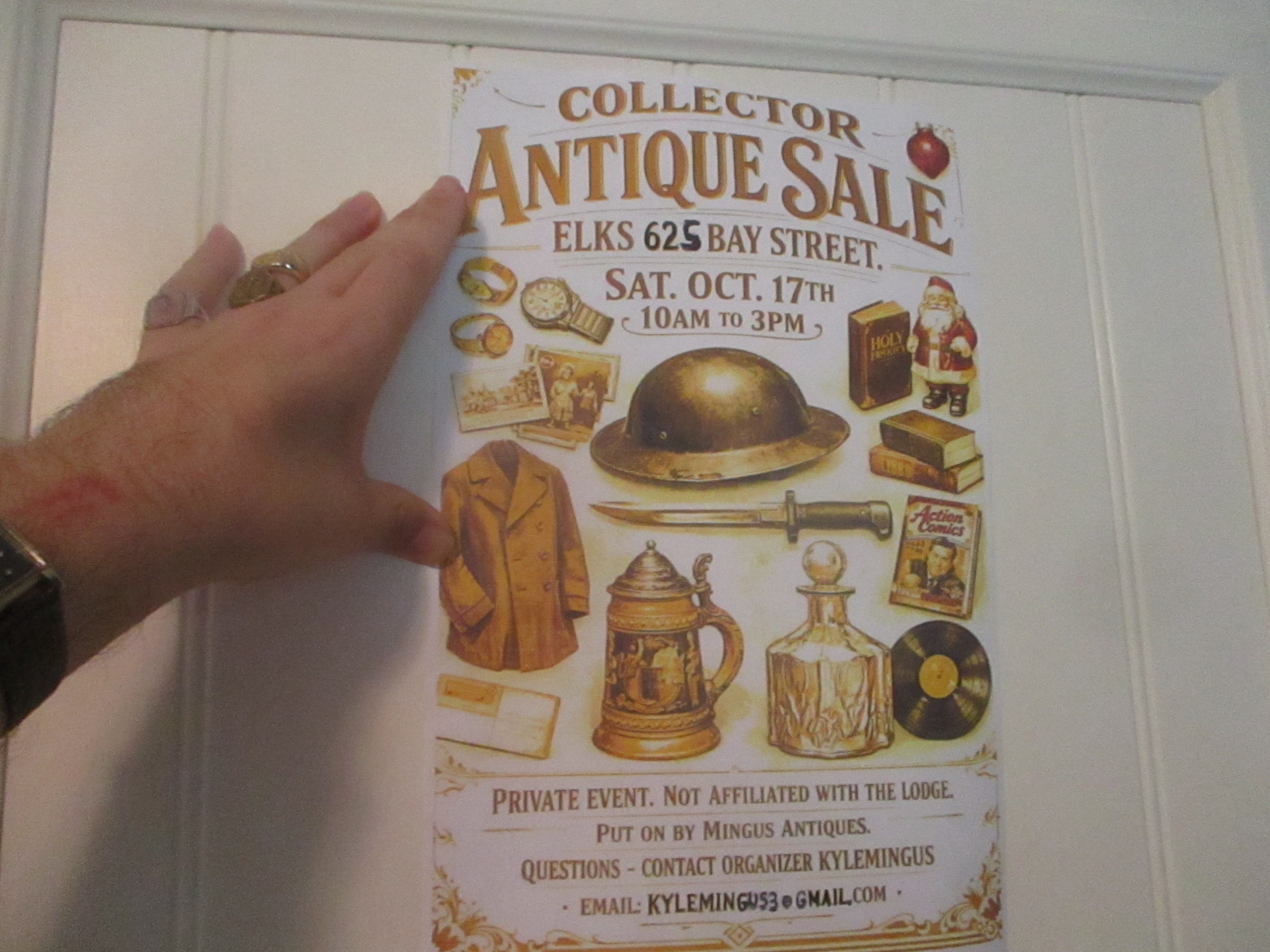Antique Collector Sale TC Elks Lodge 625 bay Street. Sat. Oct 17th 10am to 3pm.