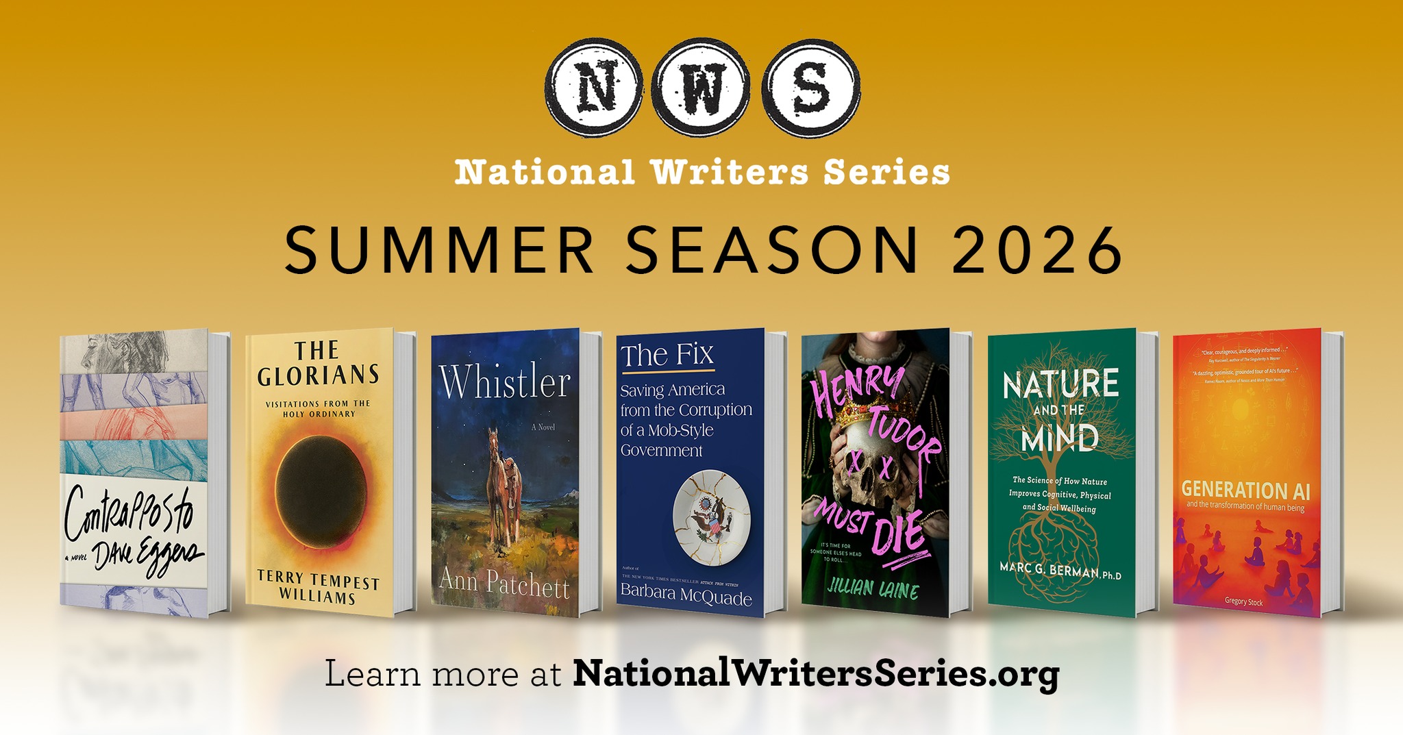 National Writers Series Announces Summer Schedule