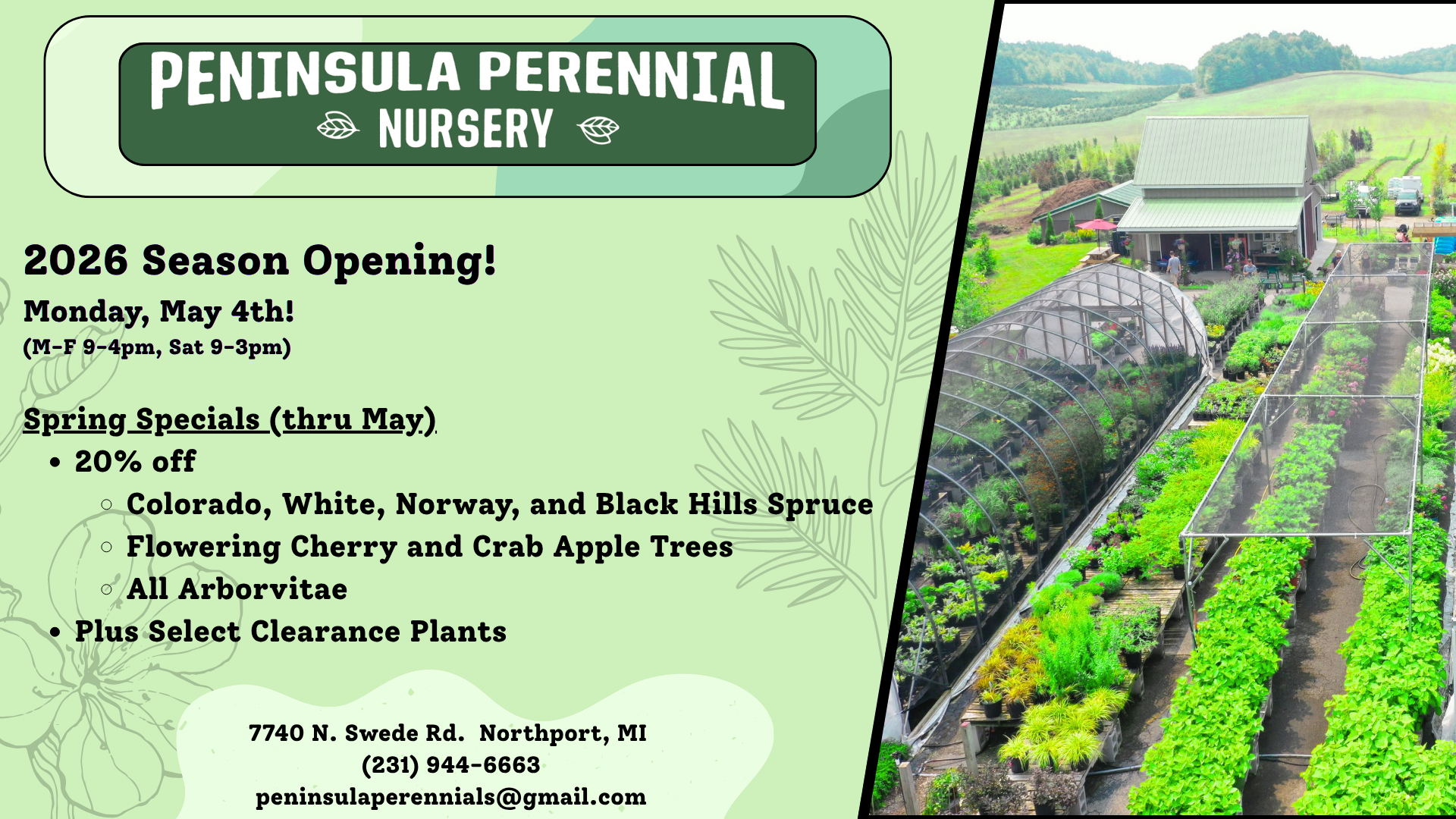 Peninsula Perennial Nursery Season Opening